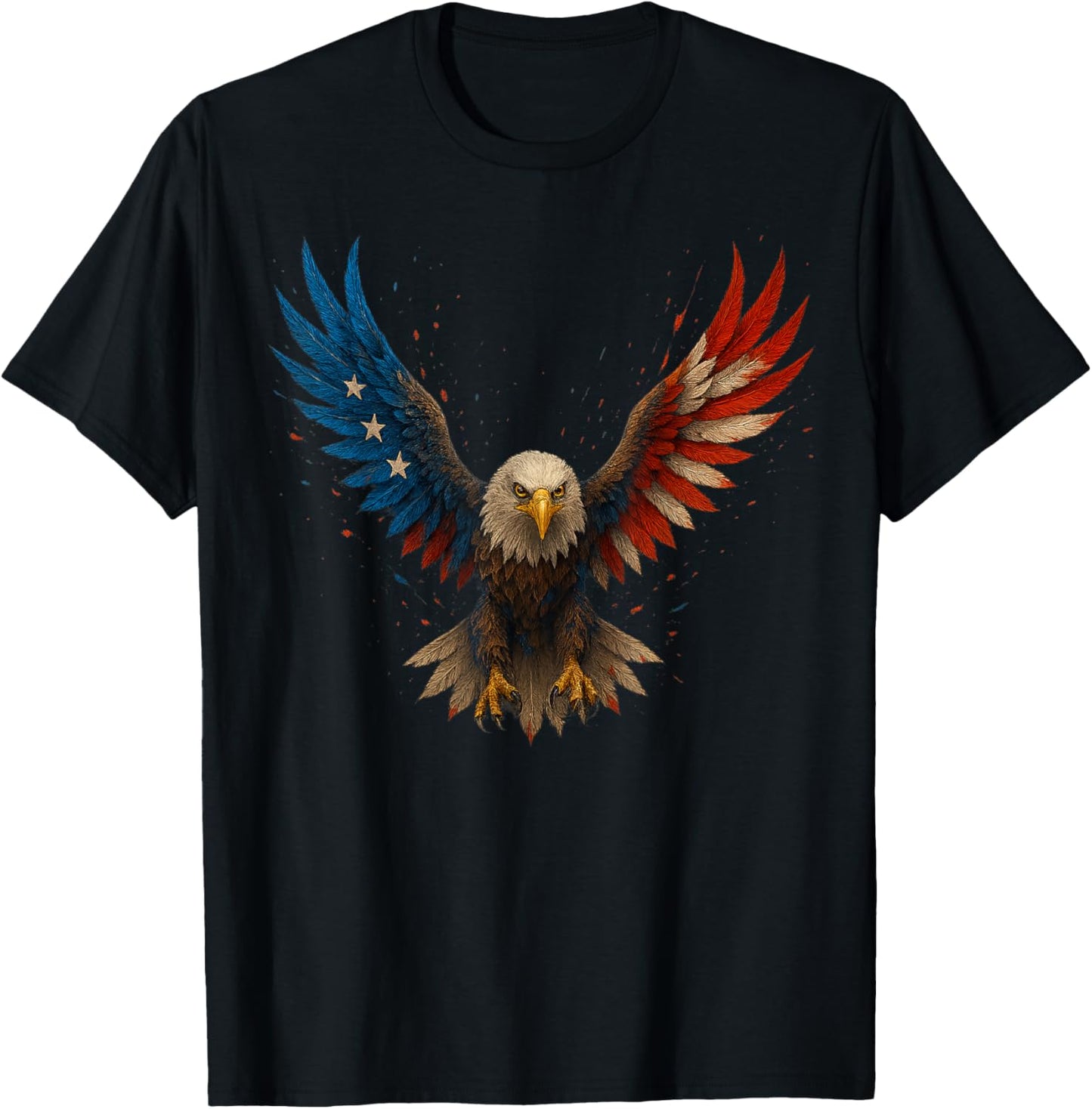 Patriotic Bald Eagle With American Flag, For 4th Of July T-shirt
