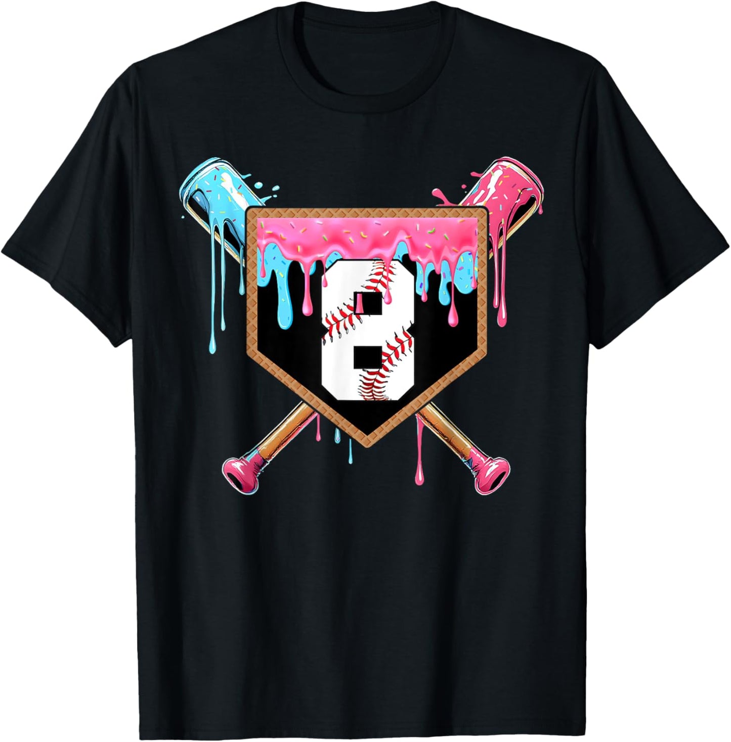 8th Birthday Boy Baseball Birthday Party 8 Year Old T-Shirt