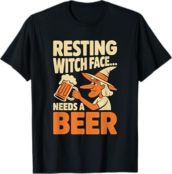 Witch Funny Halloween Beer Lover T-Shirt