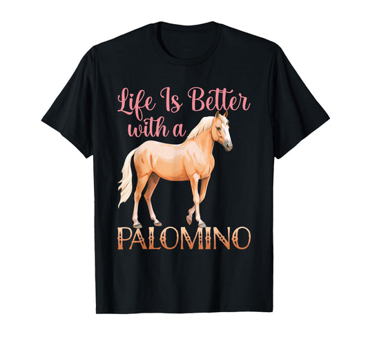 Palomino Horse Lover Cute Equestrian Riding T-Shirt