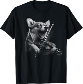 Corgi Playing Violin Violinist Dog Lover T-Shirt