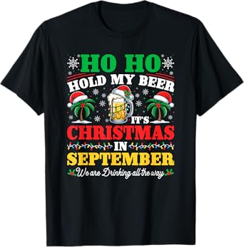 HO HO Hold My Paddle It's Christmas Hawaiian Tropical Santa T-Shirt