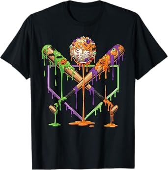 Baseball Drip For Boys Ice Cream Drip Halloween Youth Boys T-Shirt