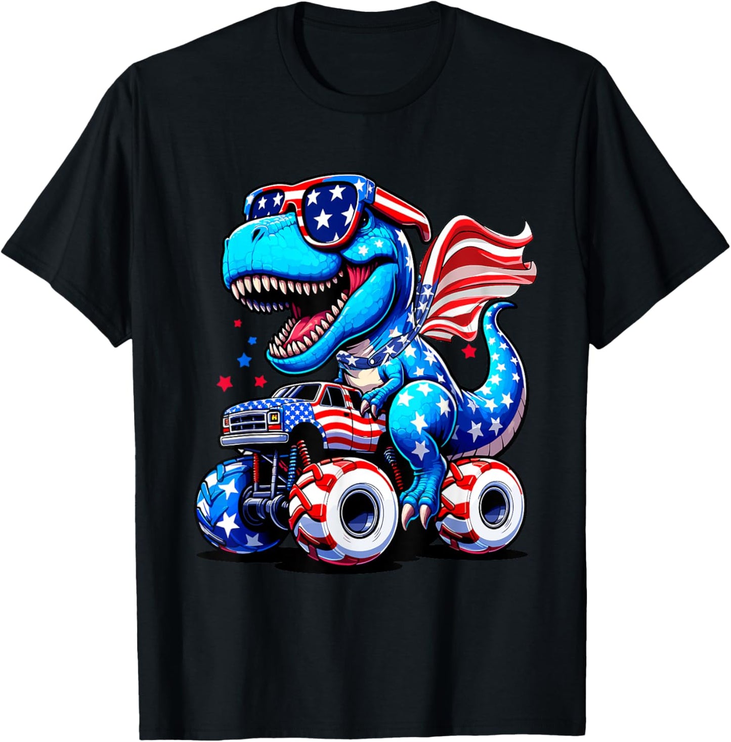 Dinosaur 4th Of July T Shirt Kids Boys Men Amerisaurus T Rex T-Shirt