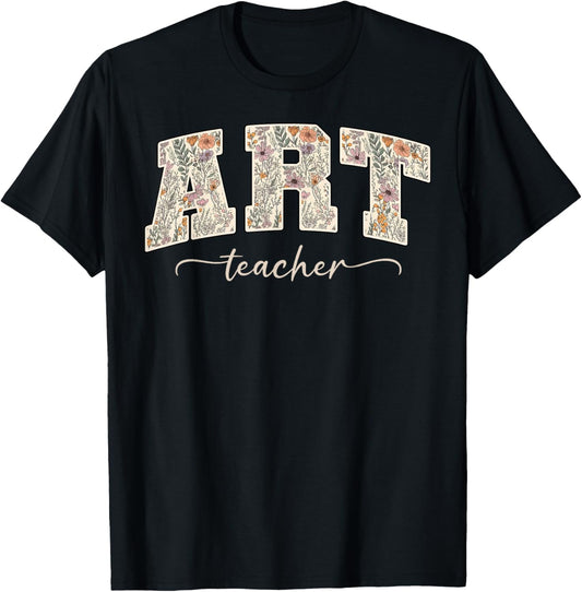 Art Teacher Floral Wildflower Painter & Mentor Back To School Tee by TeeBrew