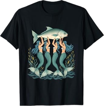 Coastal Fisherman Women Sardines Tinned Fish Mermaid Summer T-Shirt