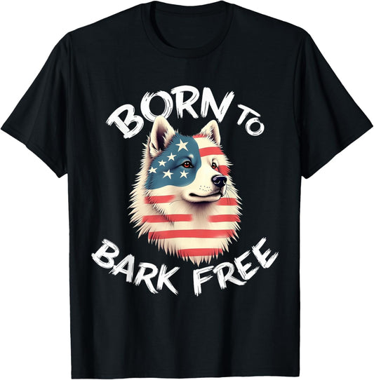 Funny Samoyed Dog Vintage Samoyed American Flag T-Shirt