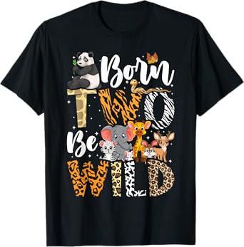 Born 2 Be Wild Birthday Decorations Girl Boy Baby Lion 2nd T-Shirt