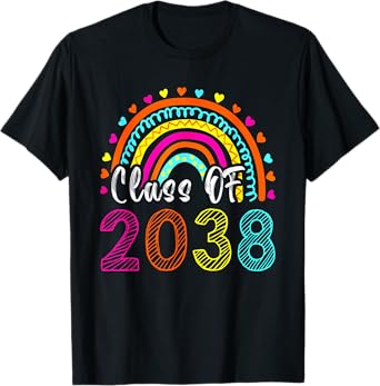 Class Of 2038 Kindergarten Pre-k Grow with Me Graduation T-Shirt
