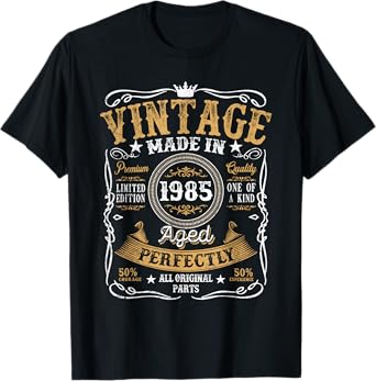 40 Years Old Vintage 1985 Born In 1985 40th Birthday Gifts T-Shirt
