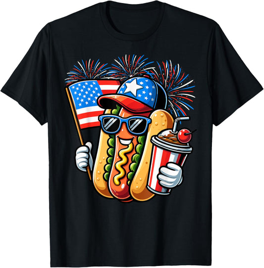 4th of July Hotdog Independence Day Patriotic Fourth of July T-Shirt