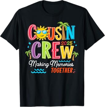 Cousin Crew 2025 Summer Vacation Beach Family Trip Matching T-Shirt