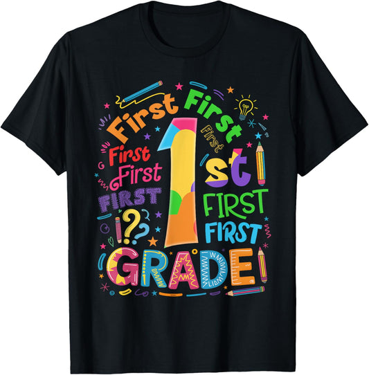 Back To School 1st Grade Team Typography Student Teacher Tee by TeeBrew