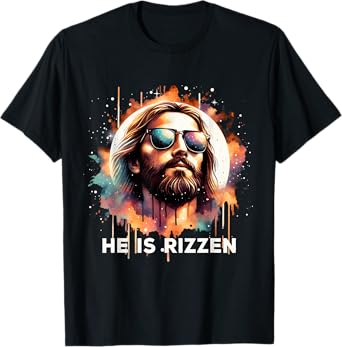He Is Rizzen Christian Jesus Is Rizzen Retro Jesus Christian T-Shirt