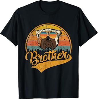 Father's Day Gifts Retro Vintage English Bulldog Brother T-Shirt for Men Women Kids