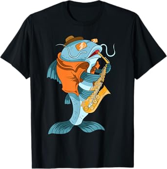 Catfish Saxophonist Saxophone Lover Musicians Fish Owner T-Shirt