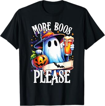 More Boos Please Funny Halloween Ghost T-Shirt