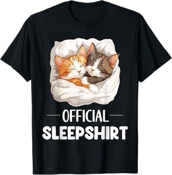 Official Sleepshirt Cute Sleeping Cat Animal Lovers Pajama T-Shirt