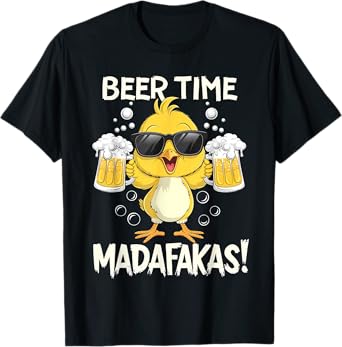 Beer Time Madafakas Funny Duck T-Shirt
