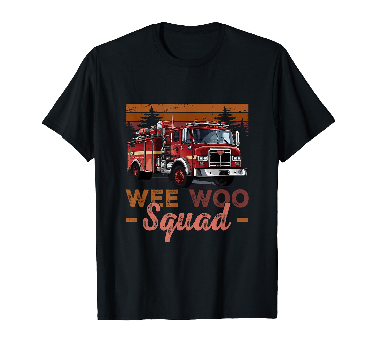 Wee Woo Squad Fire Truck Firefighter Vintage Fire Engine T-Shirt