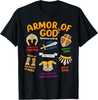 Armor of God Kids Christian Toddler Jesus Shield Ephesians T-Shirt