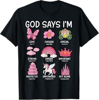Christian God Say I Am Princess Cute Jesus Teen Girl Toddler T-Shirt