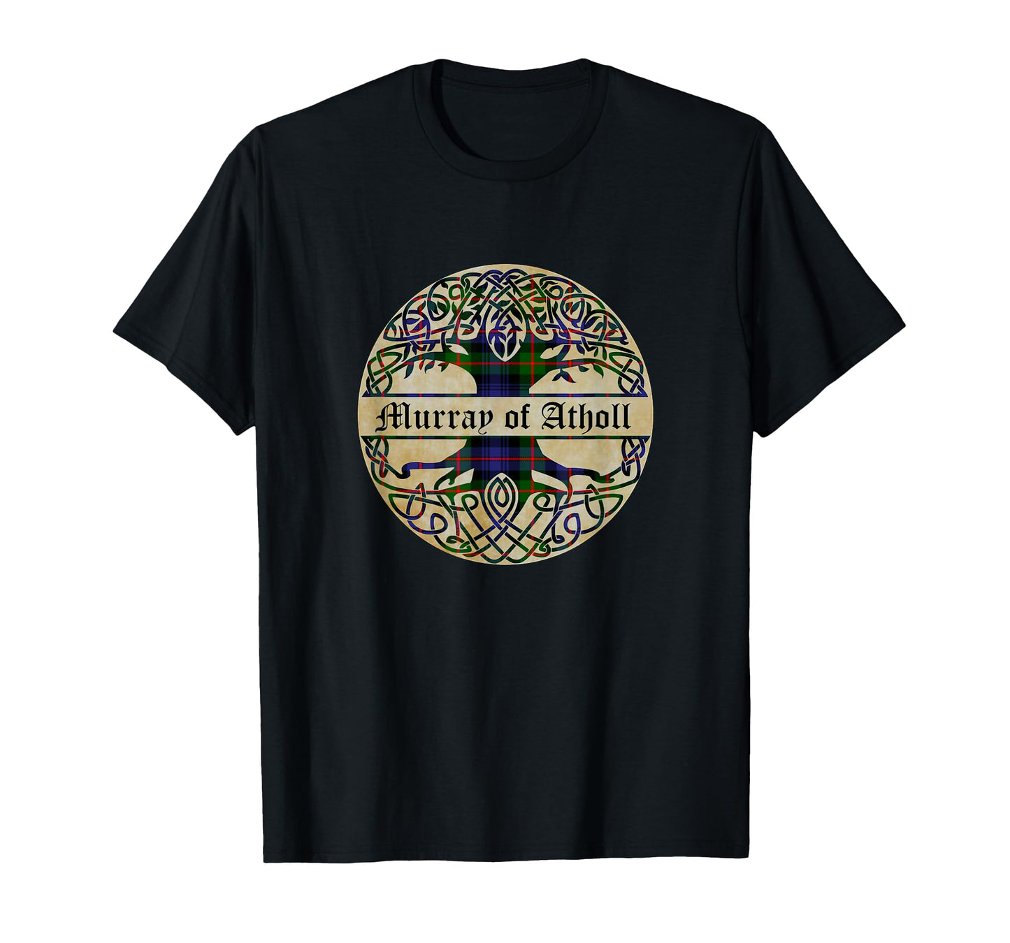 Murray of Atholl Clan Tartan Tree of Life Scottish Surname T-Shirt