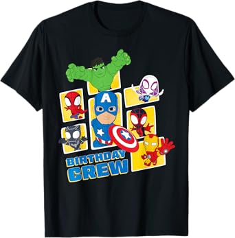 Marvel Spidey and His Amazing Friends "Birthday Crew" Party T-Shirt