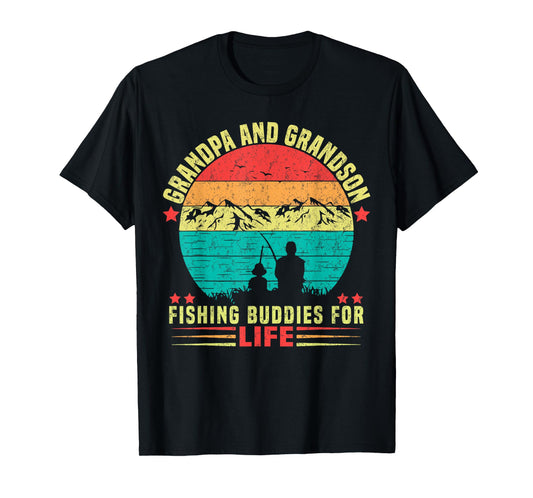 Grandpa And Grandson Fishing Buddies For Life T-Shirt