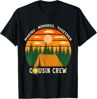 Cousin Camp Vintage Camper Family Camping Trip 2025 Summer T-Shirt