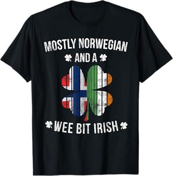 Norwegian Wee Bit Irish Norway St Patricks Day Gift T-Shirt