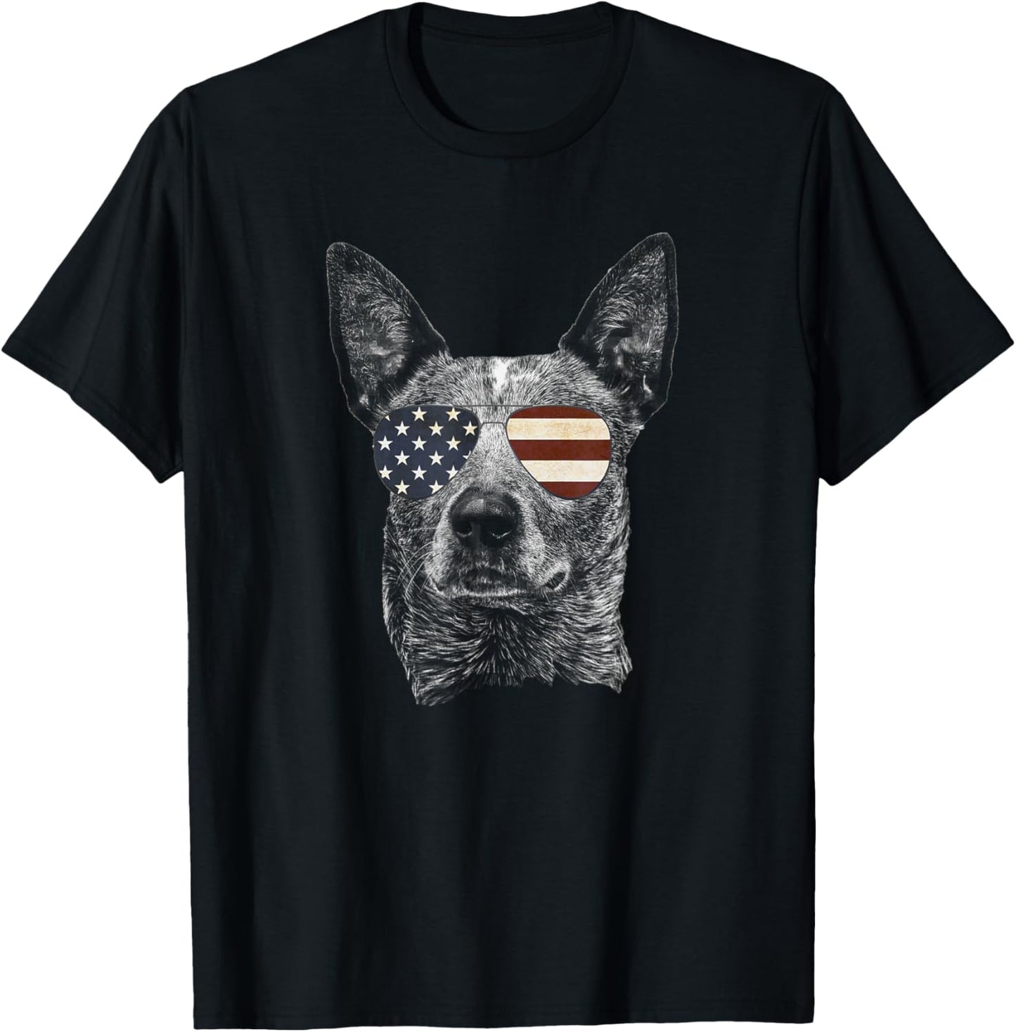 Australian Cattle Dog USA Flag Funny Cute women Heeler T-Shirt