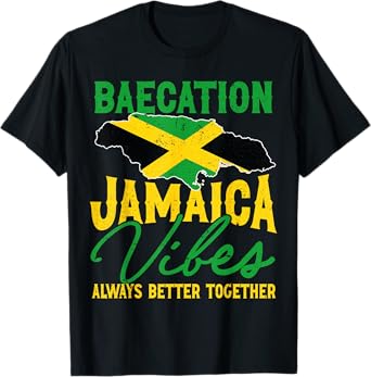 Baecation Jamaica Vibes Matching Couple Vacation Trip T-Shirt
