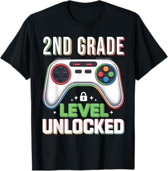 Level 2nd Grade Unlocked Boys Kids Back To School First Day T-Shirt