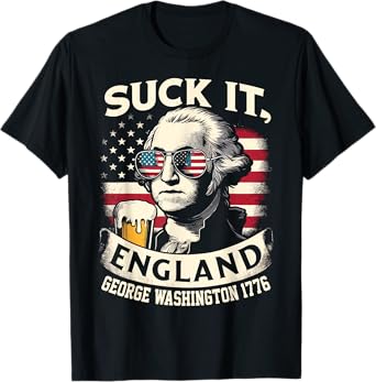 Suck It England T-Shirt Merica Flag 4th Of July Patriotic T-Shirt for Women Men