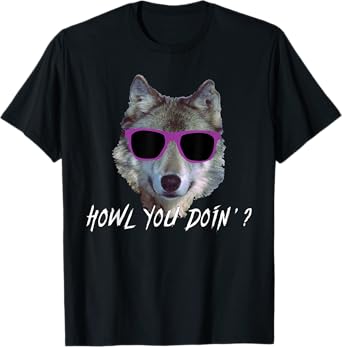 Howl You Doin'?: Funny Summer Pool Party Wolf Pun Men Women T-Shirt