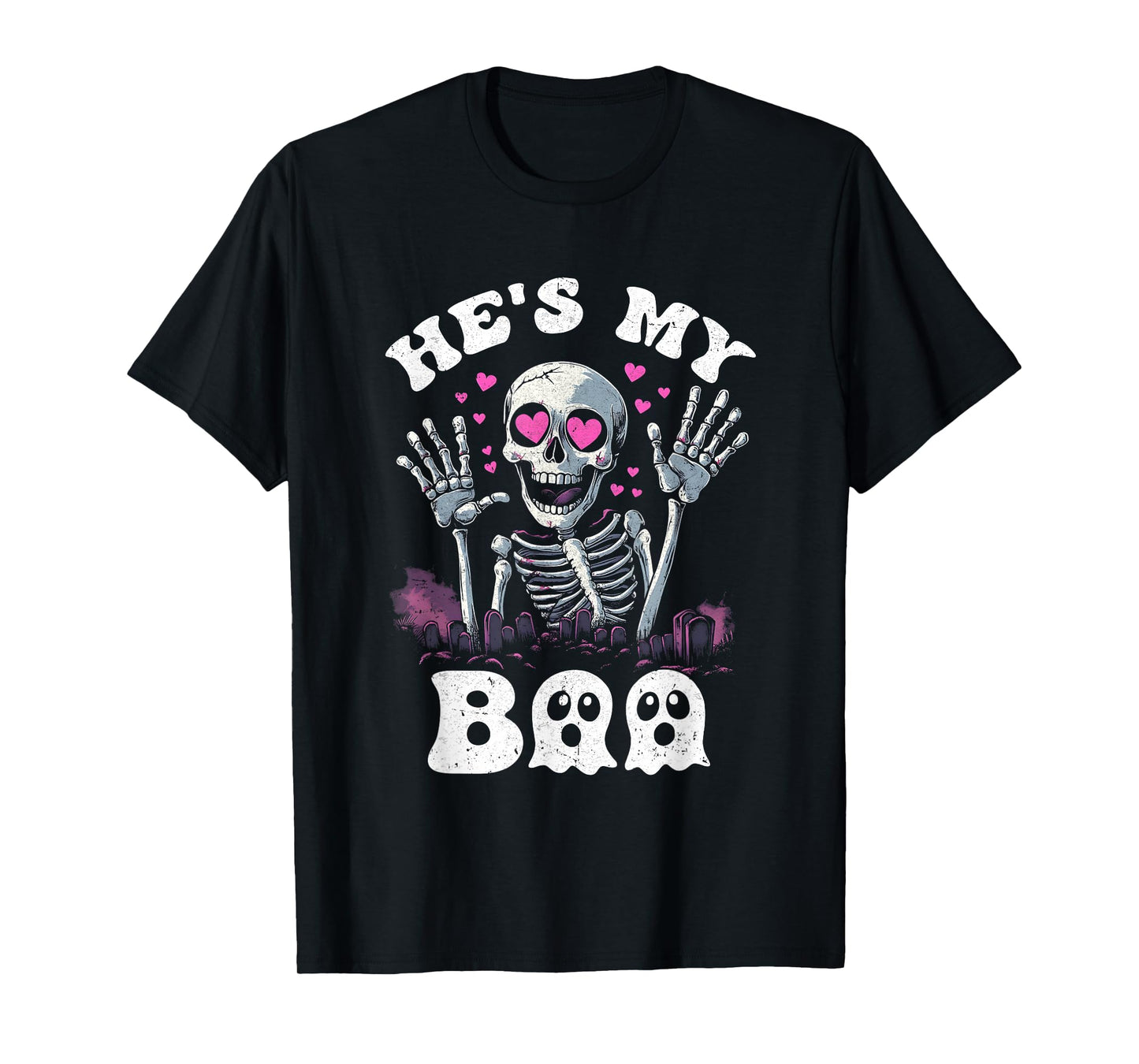 He's My Boo Matching Halloween Costume Couples She's My Boo T-Shirt