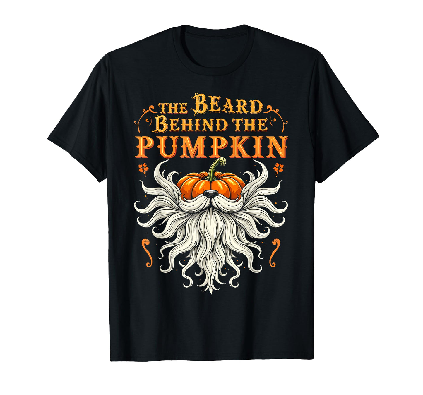 The Beard Behind the Pumpkin Halloween Bearded Men T-Shirt