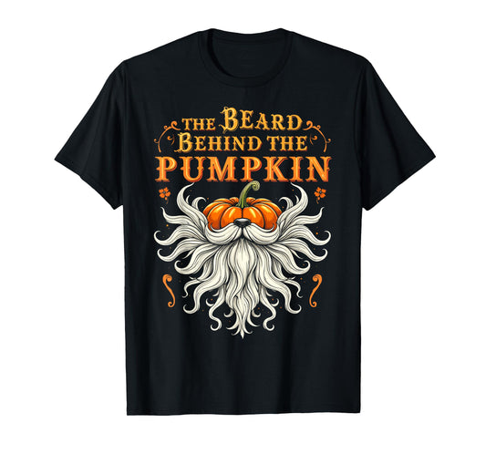 The Beard Behind the Pumpkin Halloween Bearded Men T-Shirt