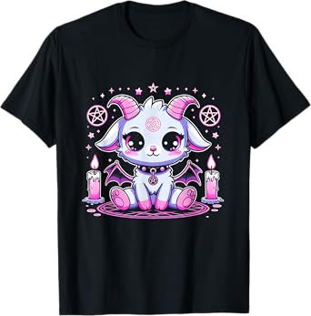 Kawaii Pastel Goth Cute Creepy Pentacle Baphomet Halloween T-Shirt
