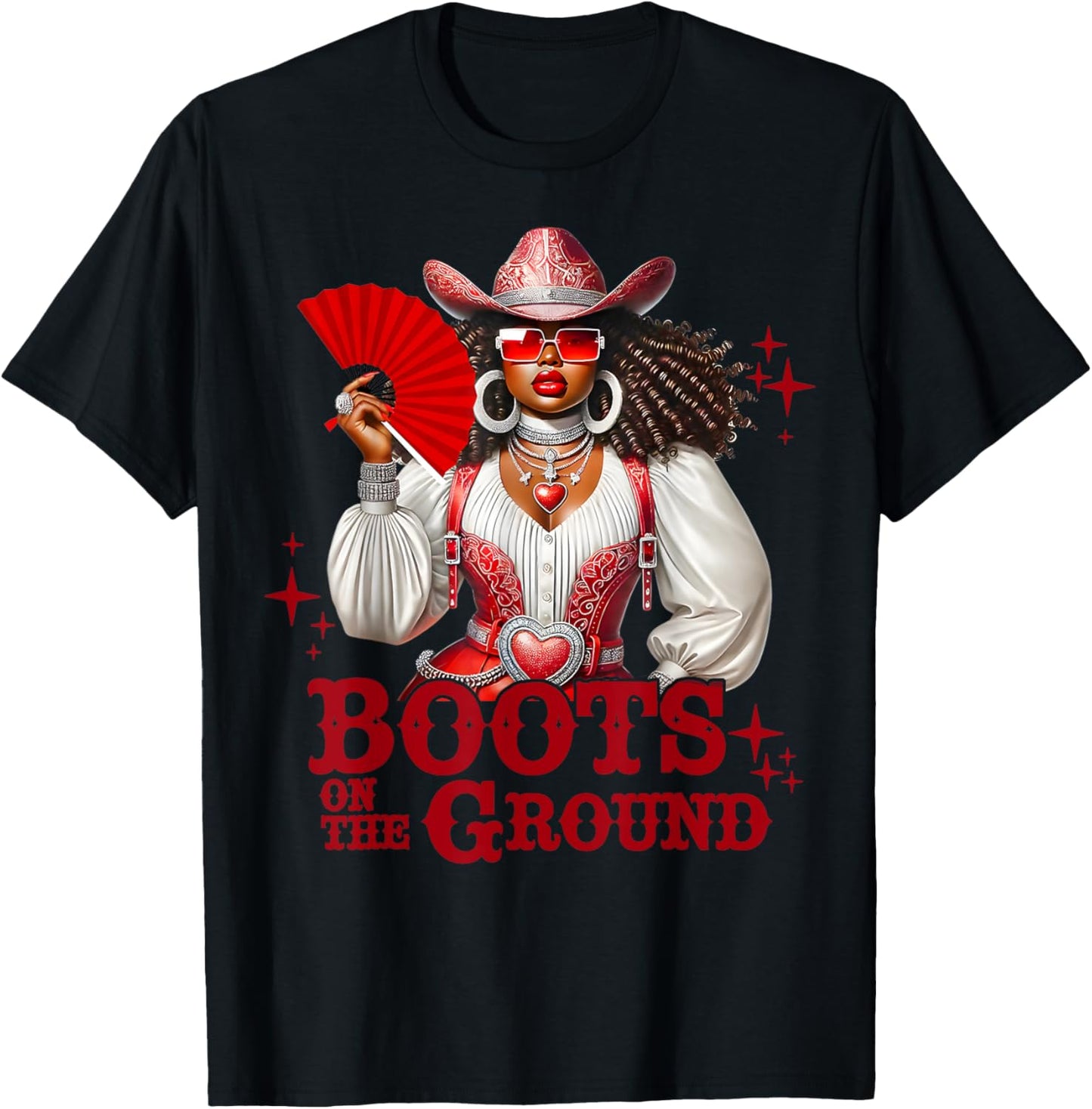 Boots On The Ground Boot Cowboy Western Cowgirl Men Women T-Shirt