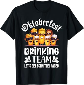 Oktoberfest Drinking Team Let's Get Schnitzel Faced T-Shirt