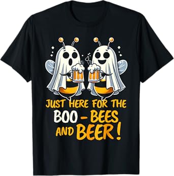 Just Here For The Boo Bees and Beer Halloween person men T-Shirt