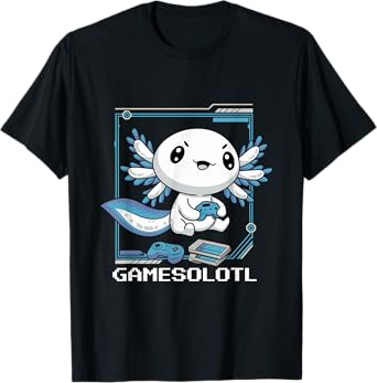 Gamesolotl Funny Gamer Axolotl Fish Playing Video Games T-Shirt
