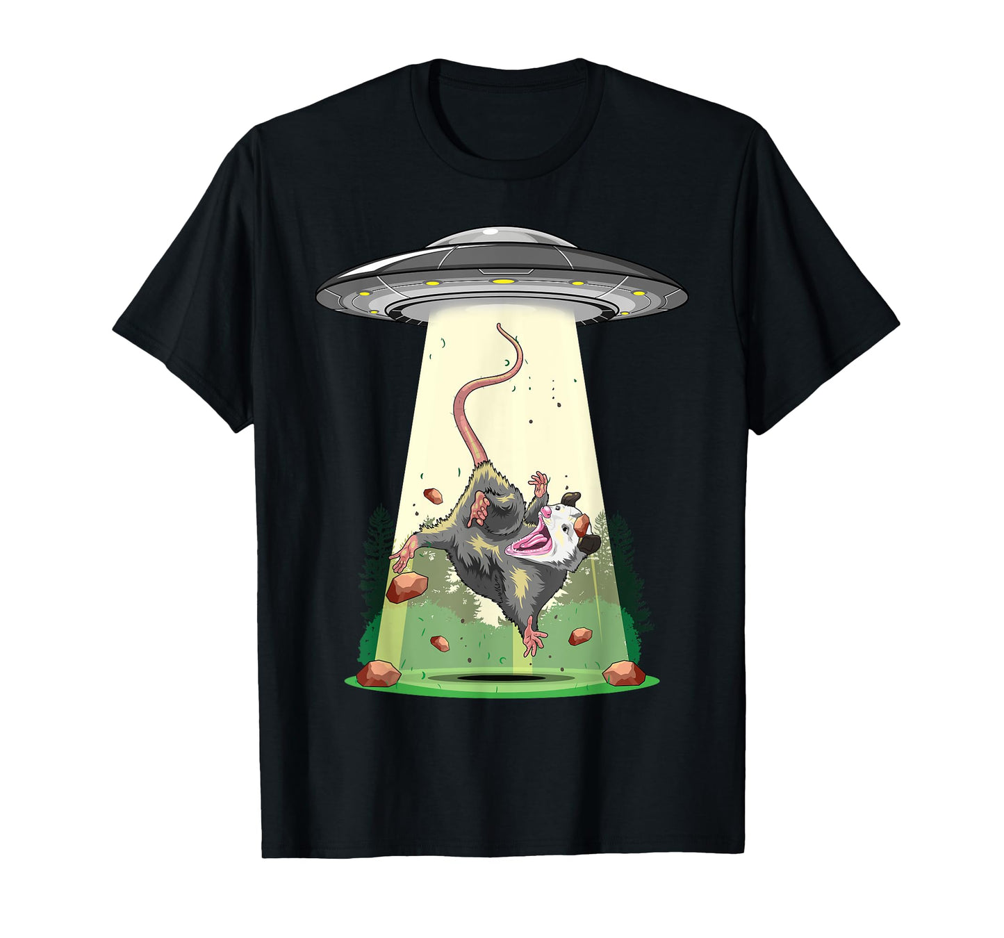 Alien Abduction Shirt Opossum UFO Flying Saucer Conspiracy T-Shirt