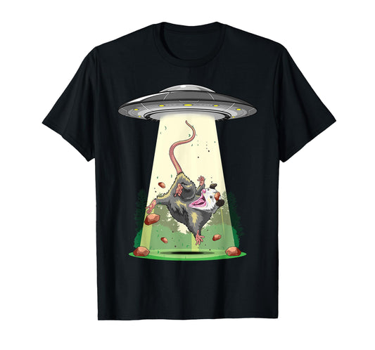 Alien Abduction Shirt Opossum UFO Flying Saucer Conspiracy T-Shirt