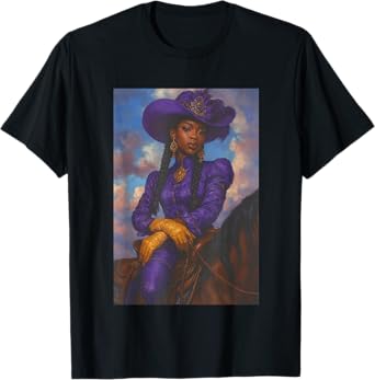 Western Country Black Cowgirl Rodeo Melanin African American T-Shirt