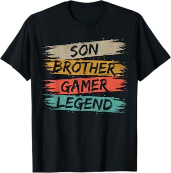 Funny Gamer Vintage Video Games For Boys Brother Son T-Shirt
