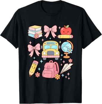 Back to School Coquette Teacher Women Girl Kindergarten PreK T-Shirt