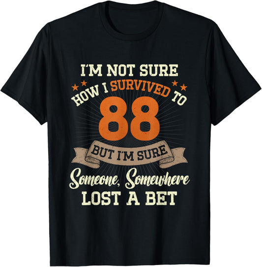 Vintage 88 Birthday Gifts I Survived 88 Years Old 88th BDay T-Shirt